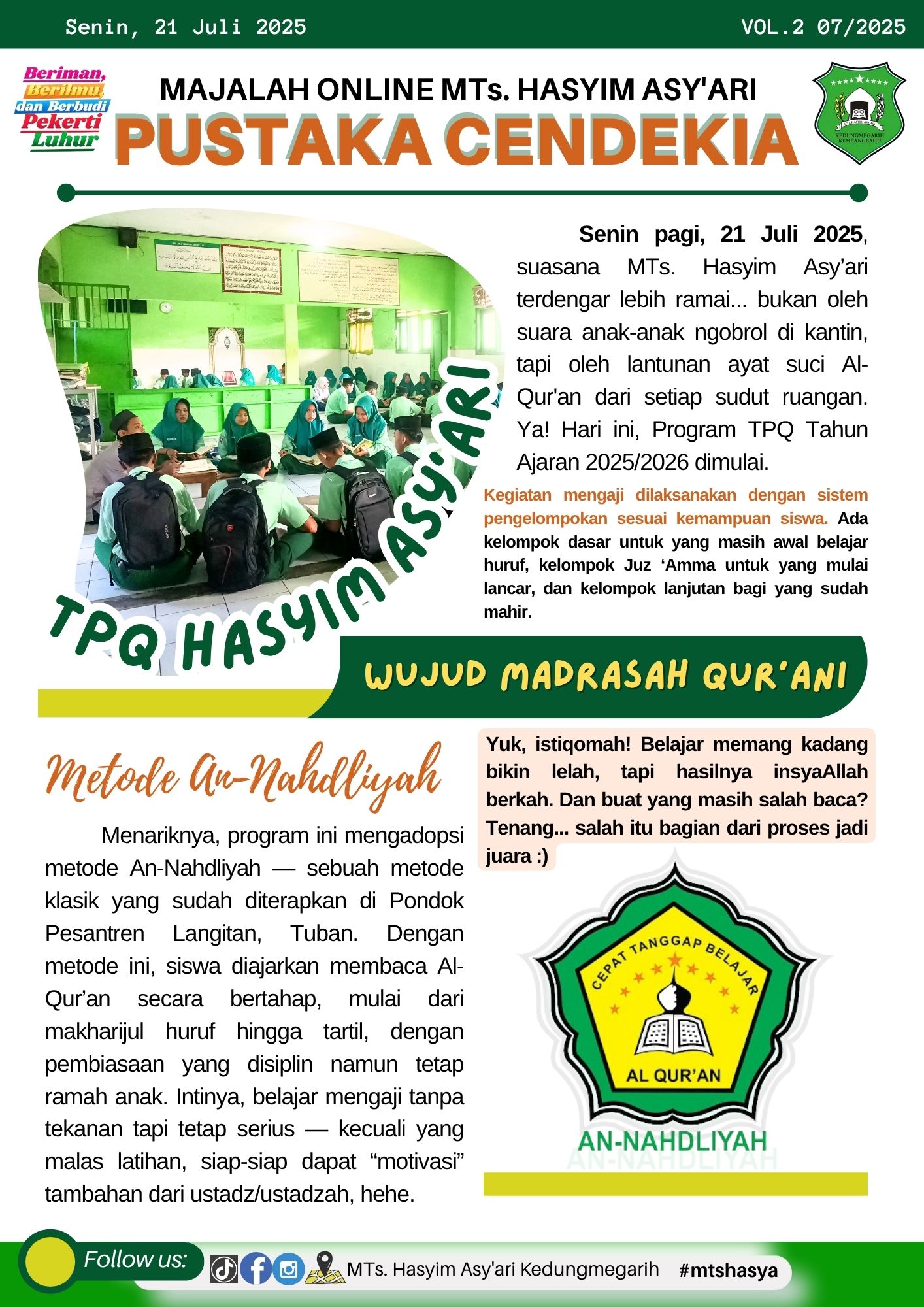 TPQ Hasyim Asy'ari: Wujud Nyata Madrasah Qur'ani TPQ Hasyim Asy'ari: Wujud Nyata Madrasah Qur'ani