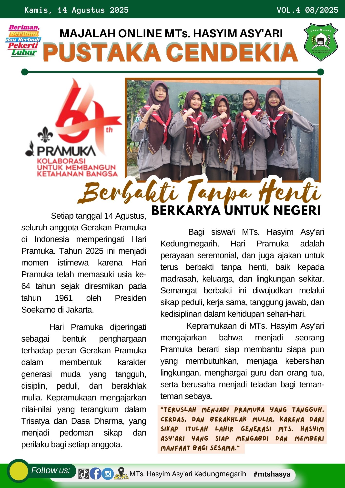 Memperingati Hari Pramuka ke-64